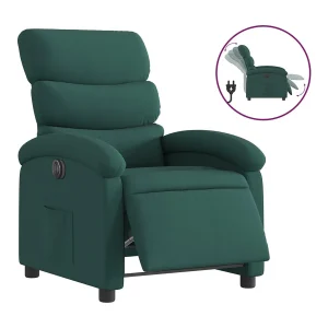 Fauteuil verstelbaar elektrisch stof donkergroen Fauteuil verstelbaar elektrisch stof donkergroen