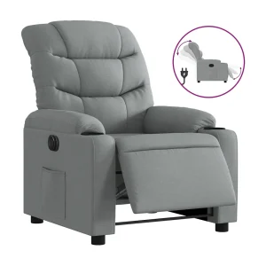 Fauteuil elektrisch verstelbaar stof lichtgrijs Fauteuil elektrisch verstelbaar stof lichtgrijs