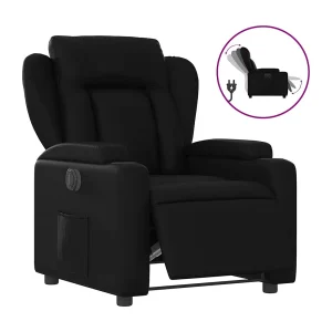 Fauteuil elektrisch verstelbaar kunstleer zwart