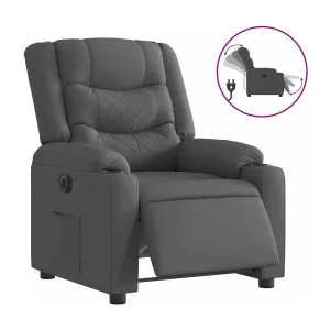Fauteuil elektrisch verstelbaar stof donkergrijs