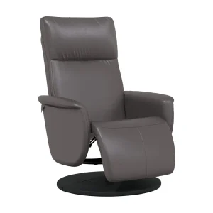 Fauteuil verstelbaar met voetensteun kunstleer grijs