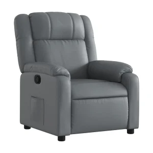 Fauteuil verstelbaar kunstleer grijs