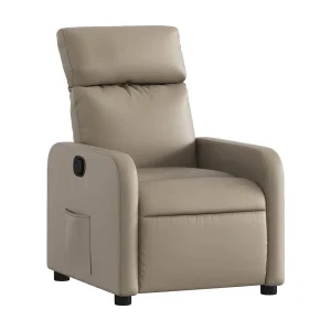 Fauteuil verstelbaar kunstleer cappuccinokleurig Fauteuil verstelbaar kunstleer cappuccinokleurig