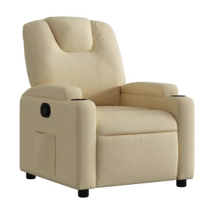 Fauteuil verstelbaar stof crèmekleurig
