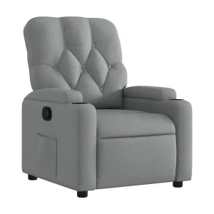 Fauteuil verstelbaar stof lichtgrijs Fauteuil verstelbaar stof lichtgrijs