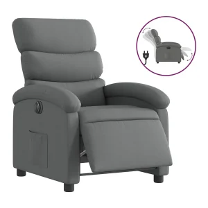 Fauteuil elektrisch verstelbaar stof donkergrijs Fauteuil elektrisch verstelbaar stof donkergrijs
