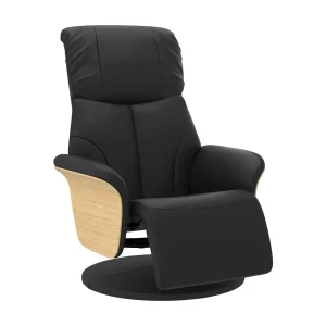 Fauteuil verstelbaar met voetensteun kunstleer zwart