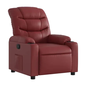 Fauteuil verstelbaar kunstleer wijnrood