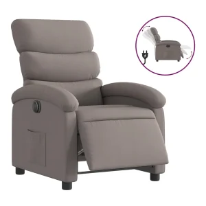 Fauteuil verstelbaar elektrisch stof taupe Fauteuil verstelbaar elektrisch stof taupe