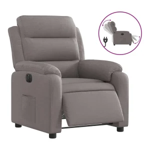 Fauteuil verstelbaar elektrisch stof taupe Fauteuil verstelbaar elektrisch stof taupe