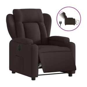 Fauteuil verstelbaar elektrisch stof donkerbruin Fauteuil verstelbaar elektrisch stof donkerbruin