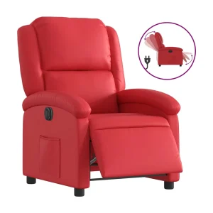 Fauteuil verstelbaar elektrisch kunstleer rood Fauteuil verstelbaar elektrisch kunstleer rood