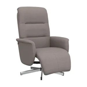 Fauteuil verstelbaar met voetensteun stof taupe
