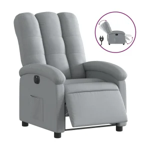 Fauteuil elektrisch verstelbaar stof lichtgrijs Fauteuil elektrisch verstelbaar stof lichtgrijs