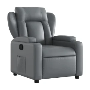Fauteuil verstelbaar kunstleer grijs