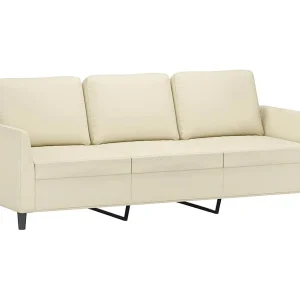 Driezitsbank 180 cm kunstleer crèmekleurig Driezitsbank 180 cm kunstleer crèmekleurig