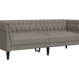 Driezitsbank Chesterfield-stijl stof taupe