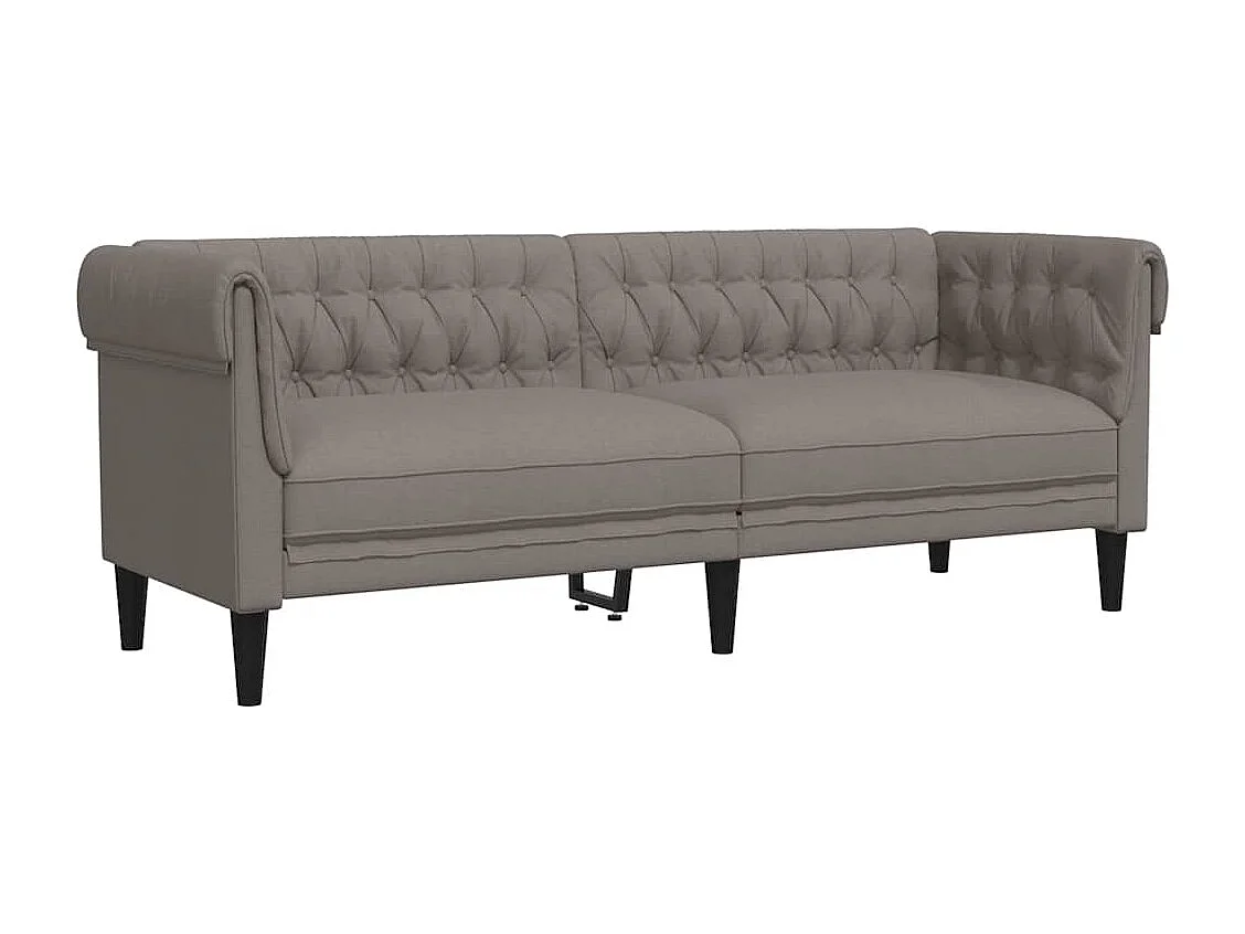 Driezitsbank Chesterfield-stijl stof taupe