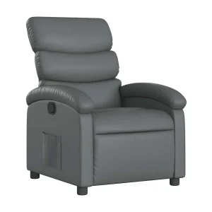 Fauteuil verstelbaar kunstleer grijs