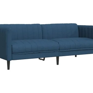 Driezitsbank stof blauw Driezitsbank stof blauw
