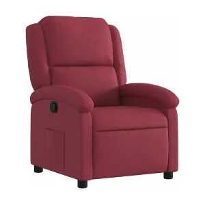 Fauteuil verstelbaar stof wijnrood