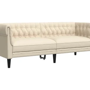 Driezitsbank Chesterfield-stijl linnen