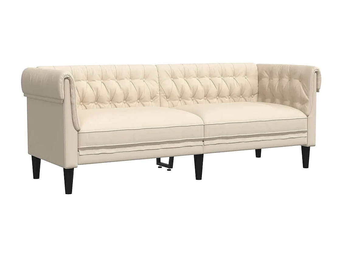 Driezitsbank Chesterfield-stijl linnen