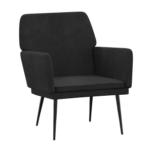 Fauteuil 62x79x79 cm fluweel zwart Fauteuil 62x79x79 cm fluweel zwart