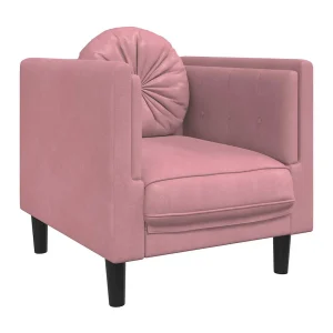 Fauteuil met kussen fluweel roze Fauteuil met kussen fluweel roze
