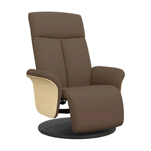 Fauteuil verstelbaar met voetensteun stof bruin