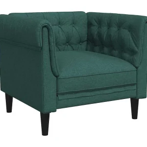 Fauteuil Chesterfield-stijl stof donkergroen