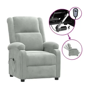 Fauteuil elektrisch verstelbaar stof lichtgrijs Fauteuil elektrisch verstelbaar stof lichtgrijs