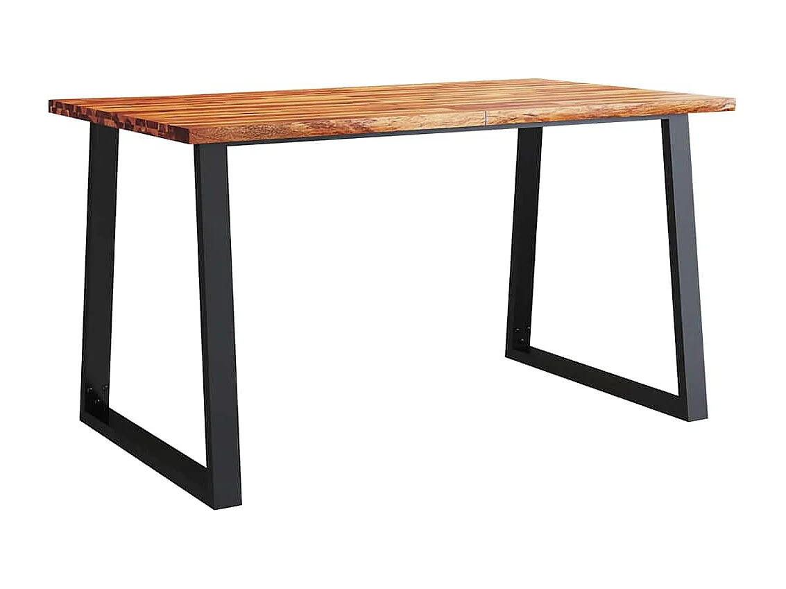Eettafel met natuurlijke rand 140x80x75 cm massief acaciahout