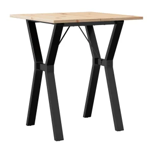 Eettafel Y-frame 60x60x75 cm massief grenenhout en staal Eettafel Y-frame 60x60x75 cm massief grenenhout en staal