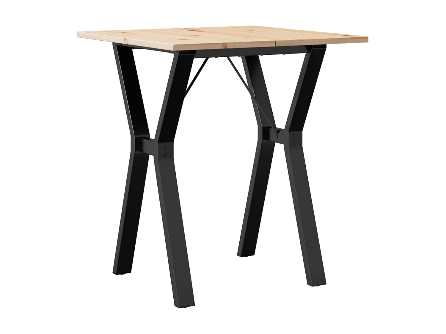 Eettafel Y-frame 60x60x75 cm massief grenenhout en staal