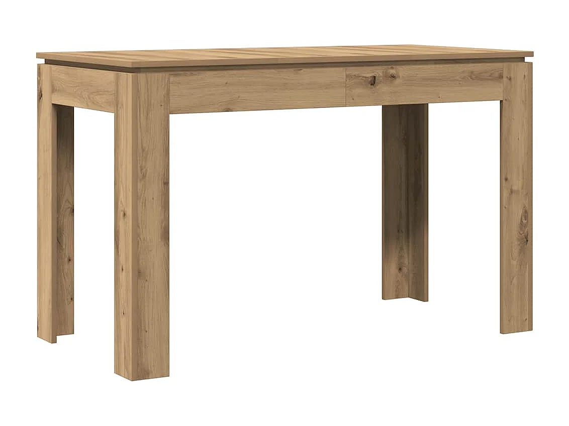 Eettafel 120x60x76 cm bewerkt hout artisanaal eikenkleur