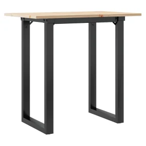 Eettafel O-frame 80x50x75 cm massief grenenhout en staal