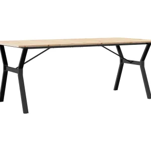 Eettafel Y-frame 200x100x75 cm massief grenenhout en staal Eettafel Y-frame 200x100x75 cm massief grenenhout en staal