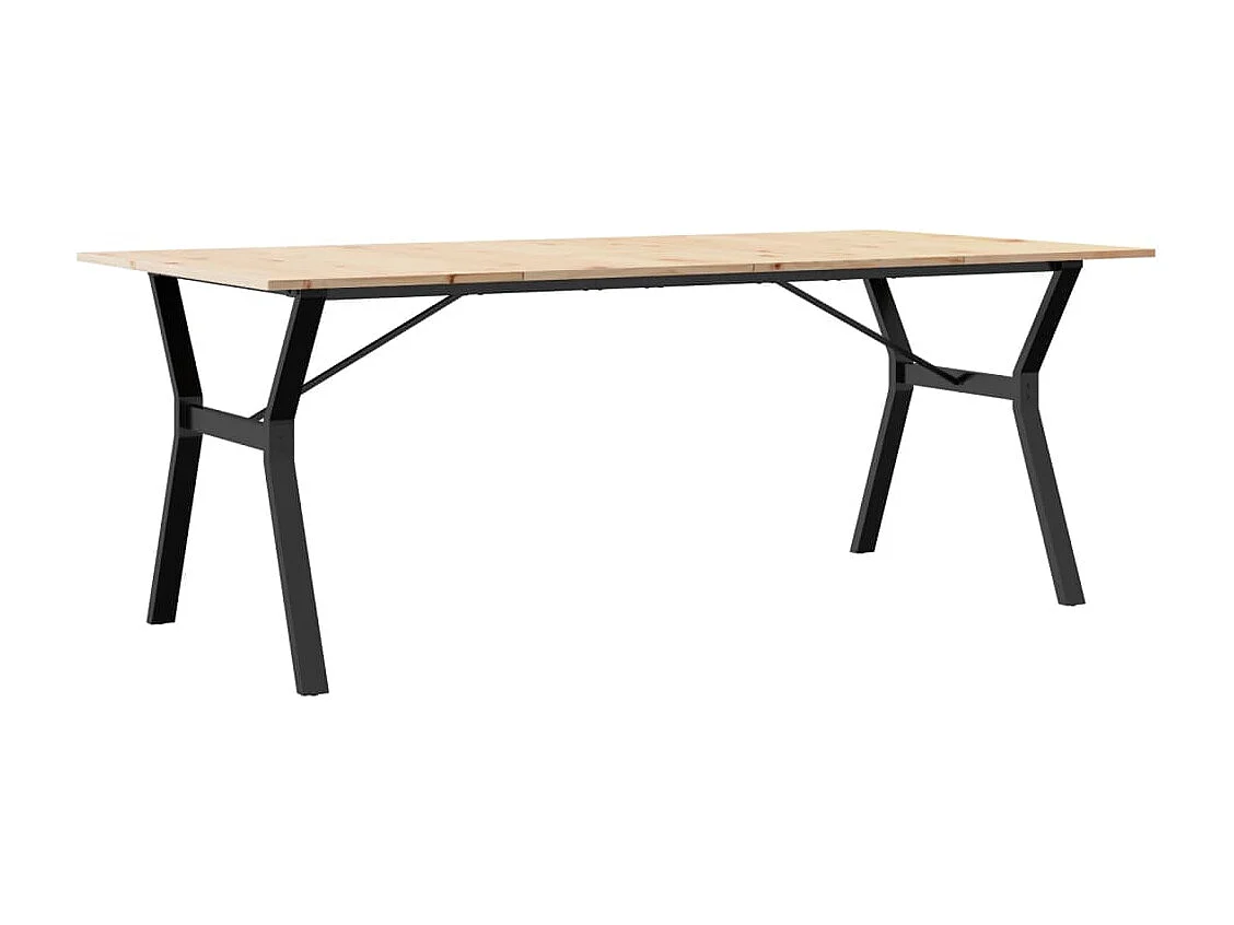 Eettafel Y-frame 200x100x75 cm massief grenenhout en staal