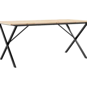 Eettafel X-frame 180x90x75 cm massief grenenhout en staal Eettafel X-frame 180x90x75 cm massief grenenhout en staal