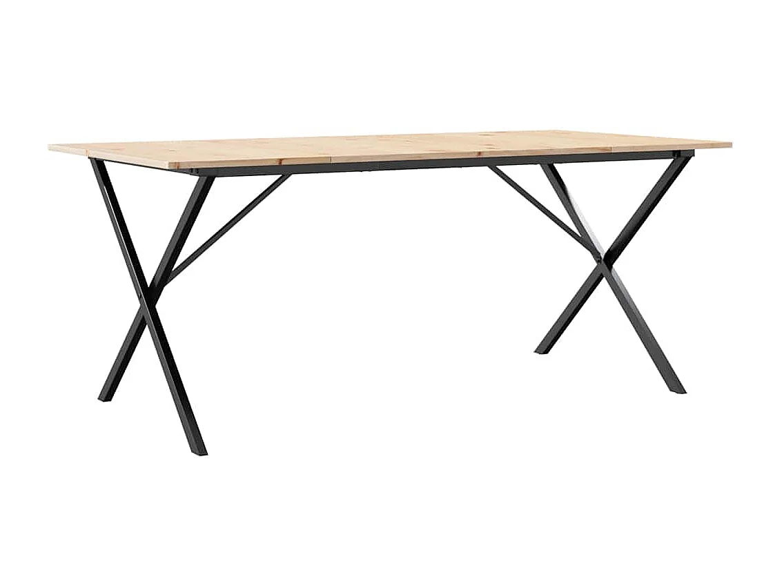 Eettafel X-frame 180x90x75 cm massief grenenhout en staal