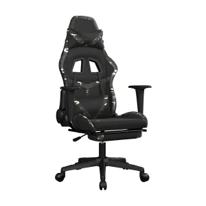 Gamestoel met voetensteun kunstleer zwart en camouflage Gamestoel met voetensteun kunstleer zwart en camouflage