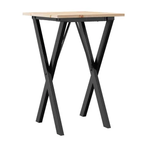 Eettafel X-frame 50x50x75 cm massief grenenhout en staal Eettafel X-frame 50x50x75 cm massief grenenhout en staal
