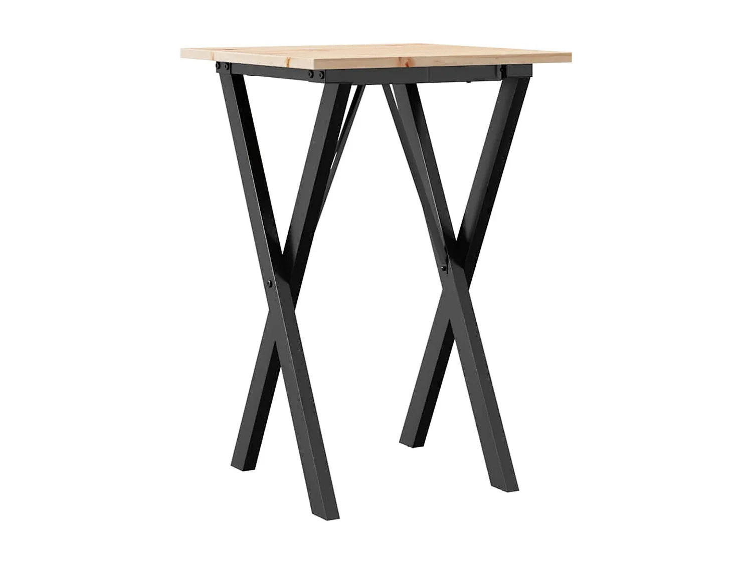 Eettafel X-frame 50x50x75 cm massief grenenhout en staal