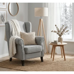 Elegante gestoffeerde fauteuil LIZBONA, in stof MONOLITH 84 grijs Elegante gestoffeerde fauteuil LIZBONA, in stof MONOLITH 84 grijs