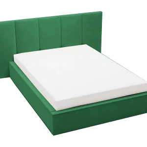 Emporius gestoffeerd bed 160 x 200 cm Praga – bed 160×200 met opbergruimte, fluweel Groen (Magic Velvet 2225)