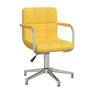 Eetkamerstoel draaibaar stof mosterdgeel Eetkamerstoel draaibaar stof mosterdgeel