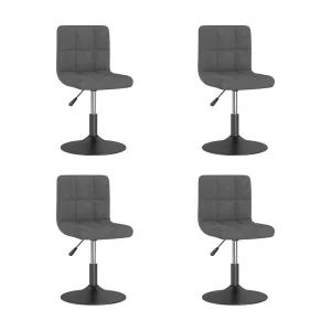Eetkamerstoelen draaibaar 4 st fluweel donkergrijs Eetkamerstoelen draaibaar 4 st fluweel donkergrijs