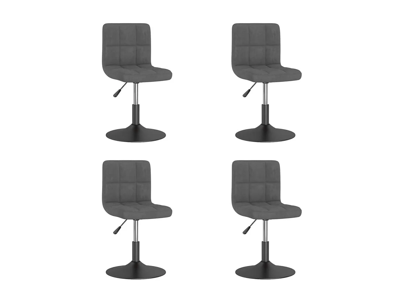 Eetkamerstoelen draaibaar 4 st fluweel donkergrijs