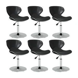 Eetkamerstoelen 6 st kunstleer zwart Eetkamerstoelen 6 st kunstleer zwart